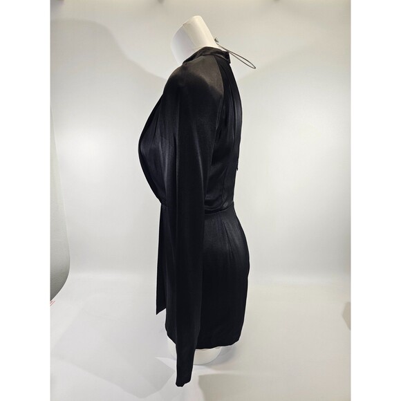 MDS Women's XS C/MEO Collective Can't Resist‎ Long Sleeve Romper Black Satin EUC - Picture 4 of 7